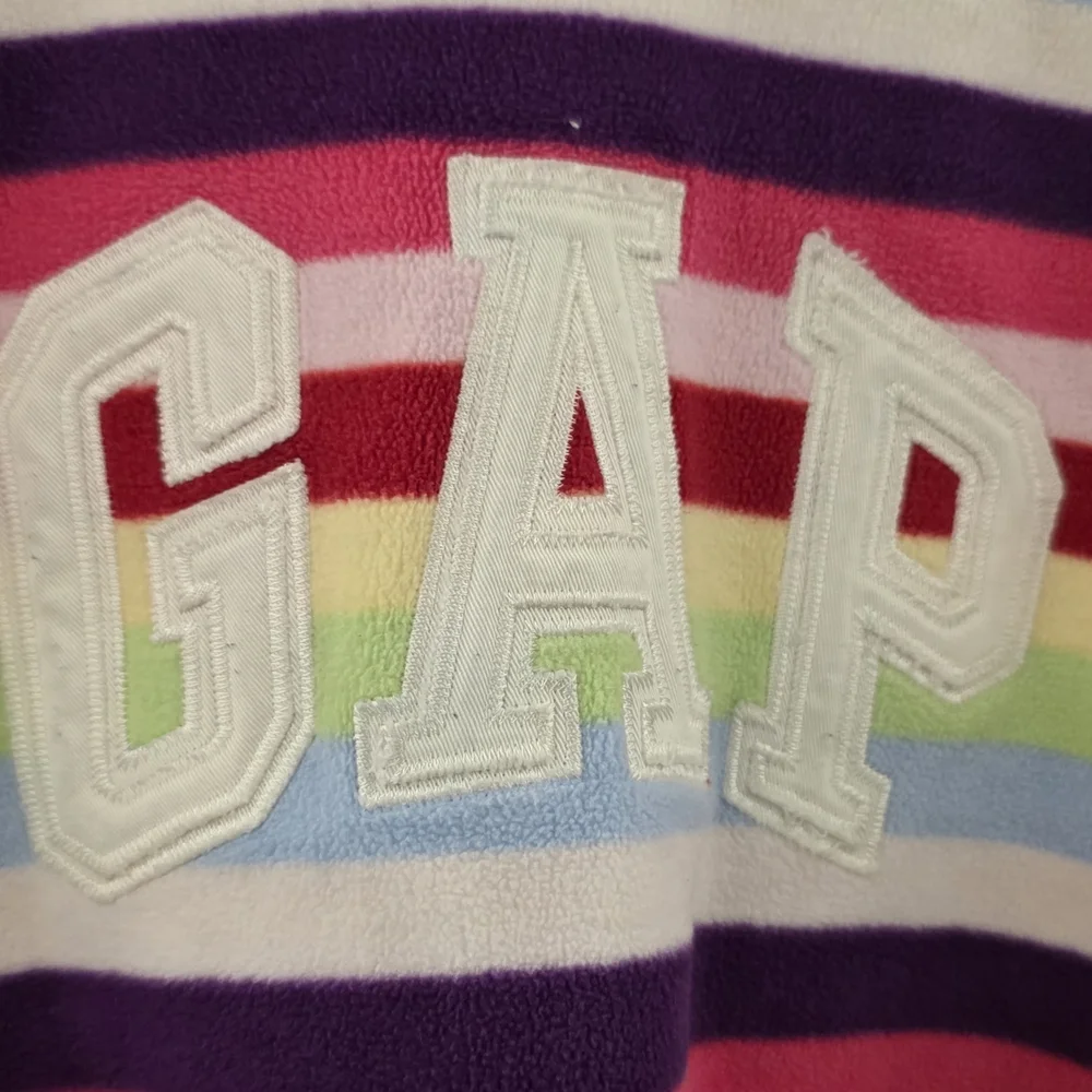 Gap Kids Rainbow Stripe Hoodie Fleece Logo Pullover Size XXL 14-16